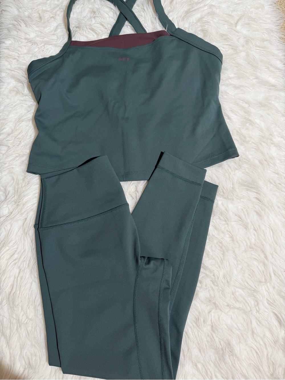 NEW Set Active L / XL Matching Set Luxform Lux Studio Tank High Rise Leggings - Picture 3 of 12